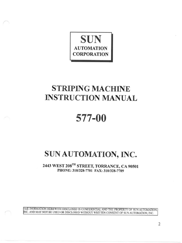 Striping Machine Manual 577-00 | PDF
