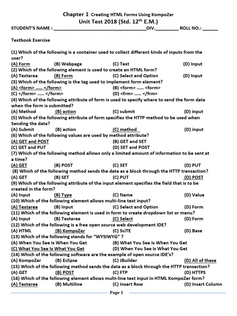 MCQS of Computer All The Chapters GSEB Gujarat Board 2024 PDF Java