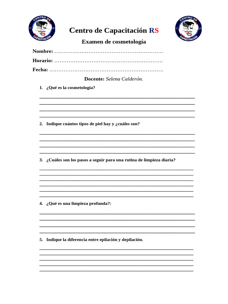 Examen Cosmetologia | PDF