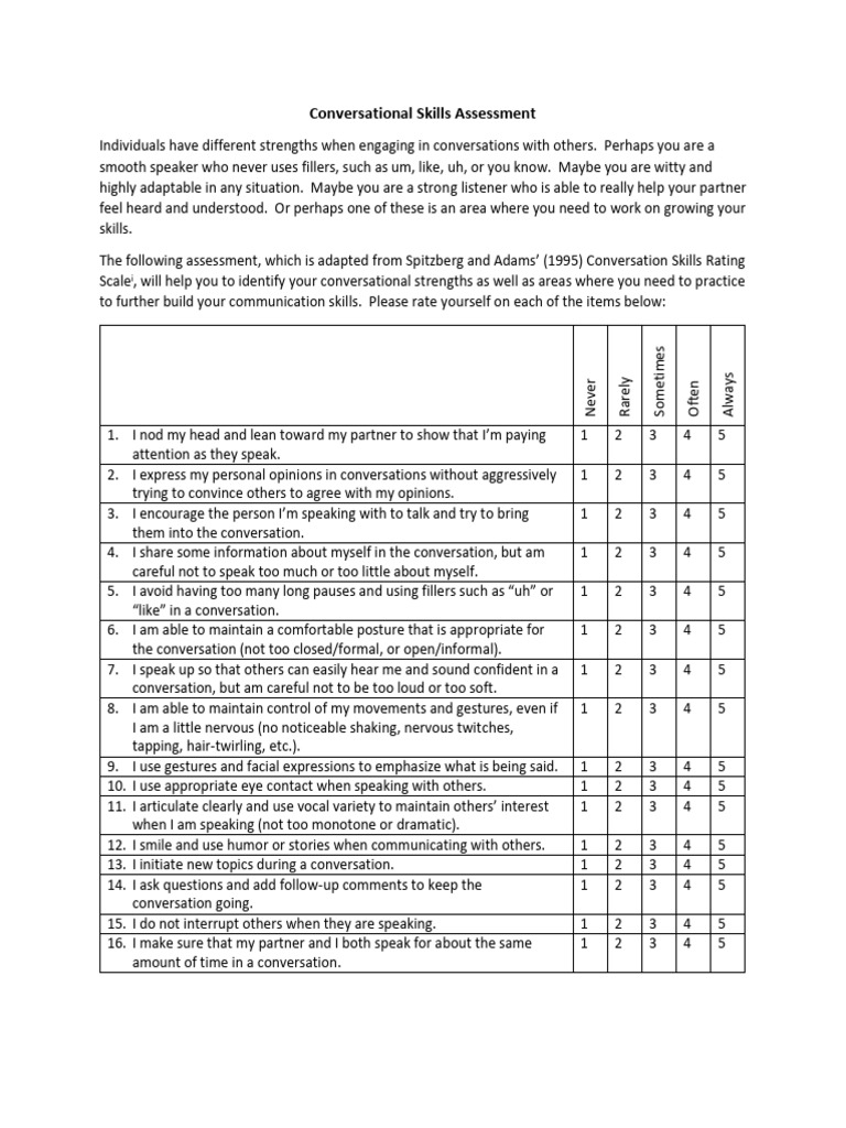 SPEAKING SKILLS QUESTIONNAIRE PDF visual data 6