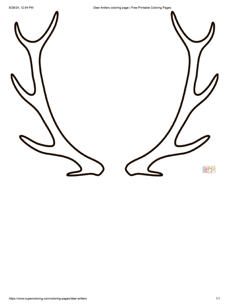 Deer Antlers Coloring Pages Majestic Deer In Floral Garden Adult