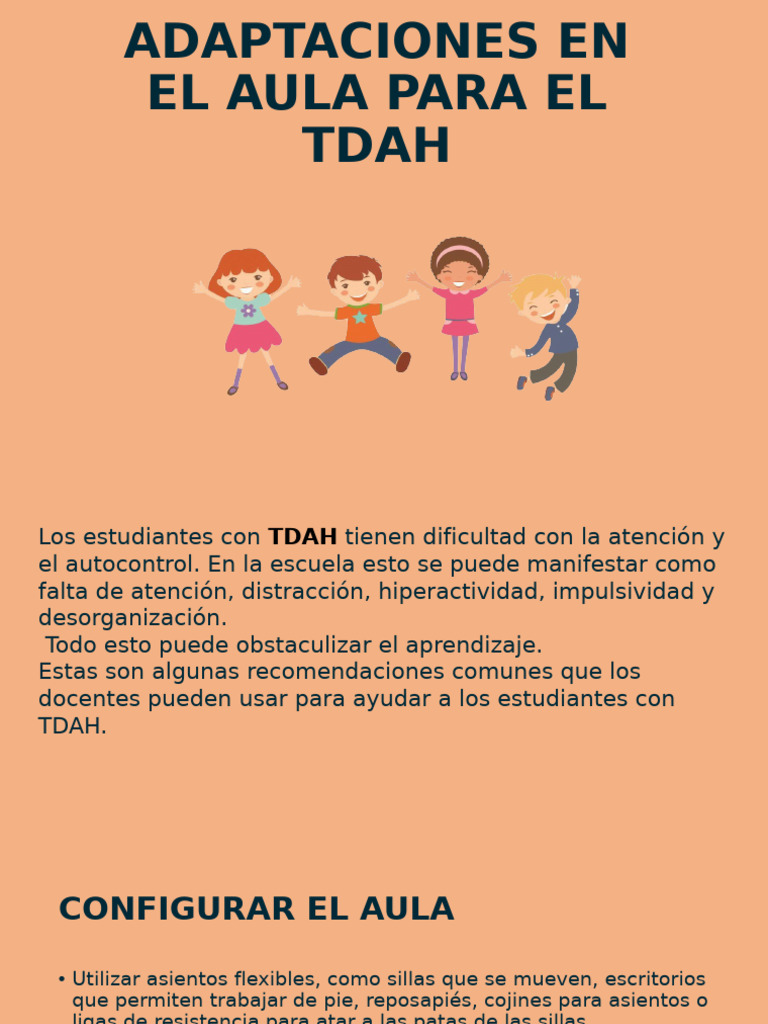 Adaptaciones para Estudiantes con TDAH | PDF | Desorden hiperactivo y ...