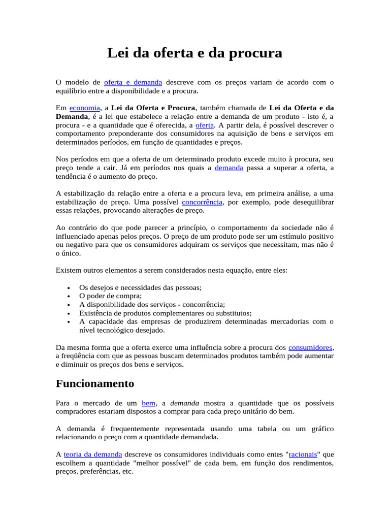 Lei Da Oferta e Da Procura | PDF