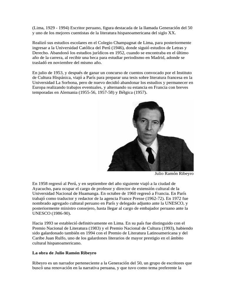 Julio Ramon Ribeyro | PDF