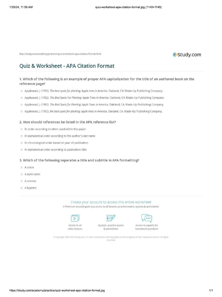 Apa worksheet pdf