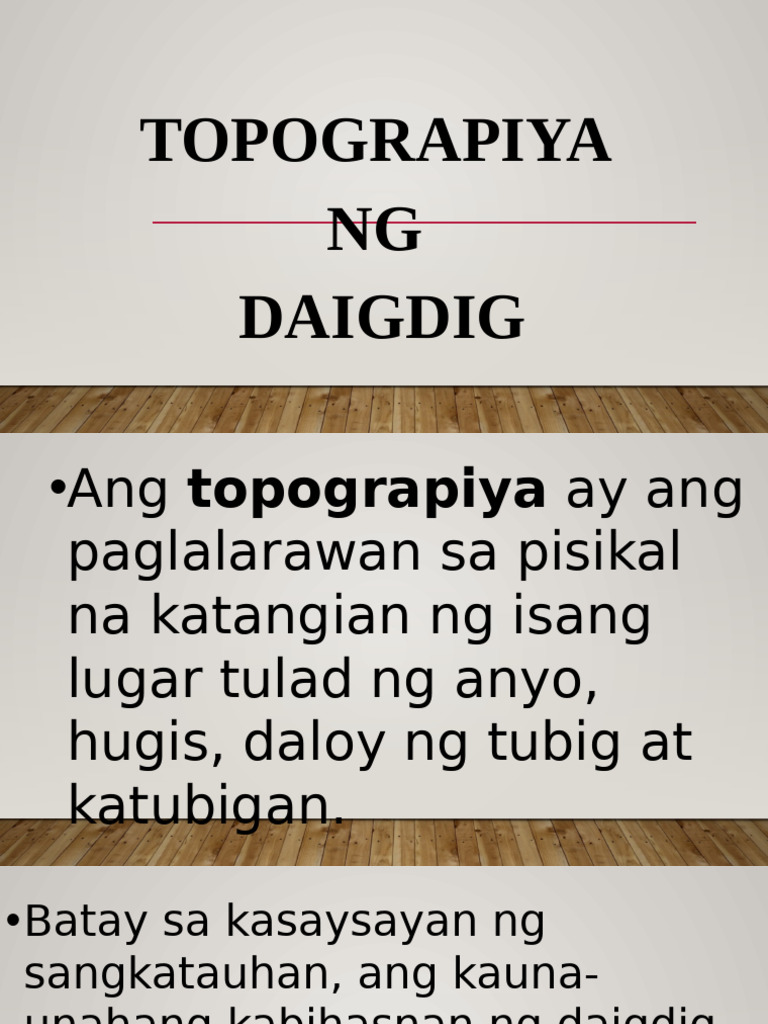 Kahulugan at Halimbawa ng Topograpiya | PDF