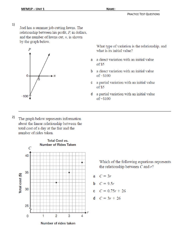 12 - Practice Test Questions | PDF