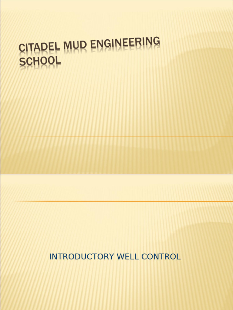 Introductory Well Control | PDF | Blowout (Well Drilling) | Pressure