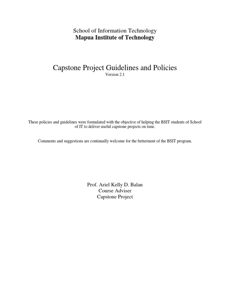 BSIT Capstone Project Guidelines | PDF | Software Development Process ...