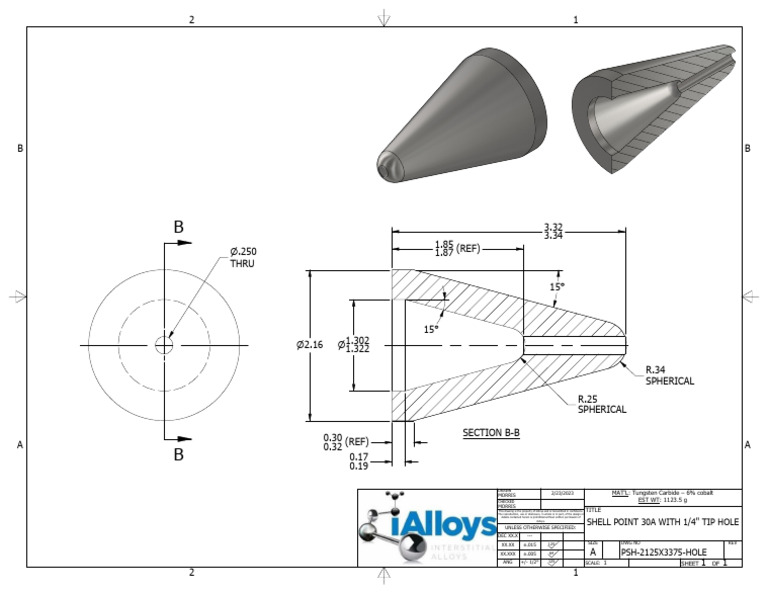 PSH-2125X3375 Shell Point W - Tip Hole | PDF