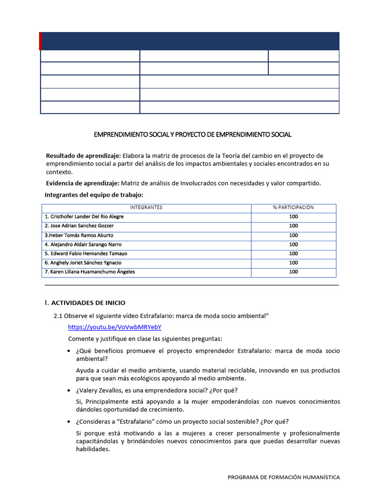 Sesión 3 Emprendimiento para El Desarrollo Sostenible | PDF