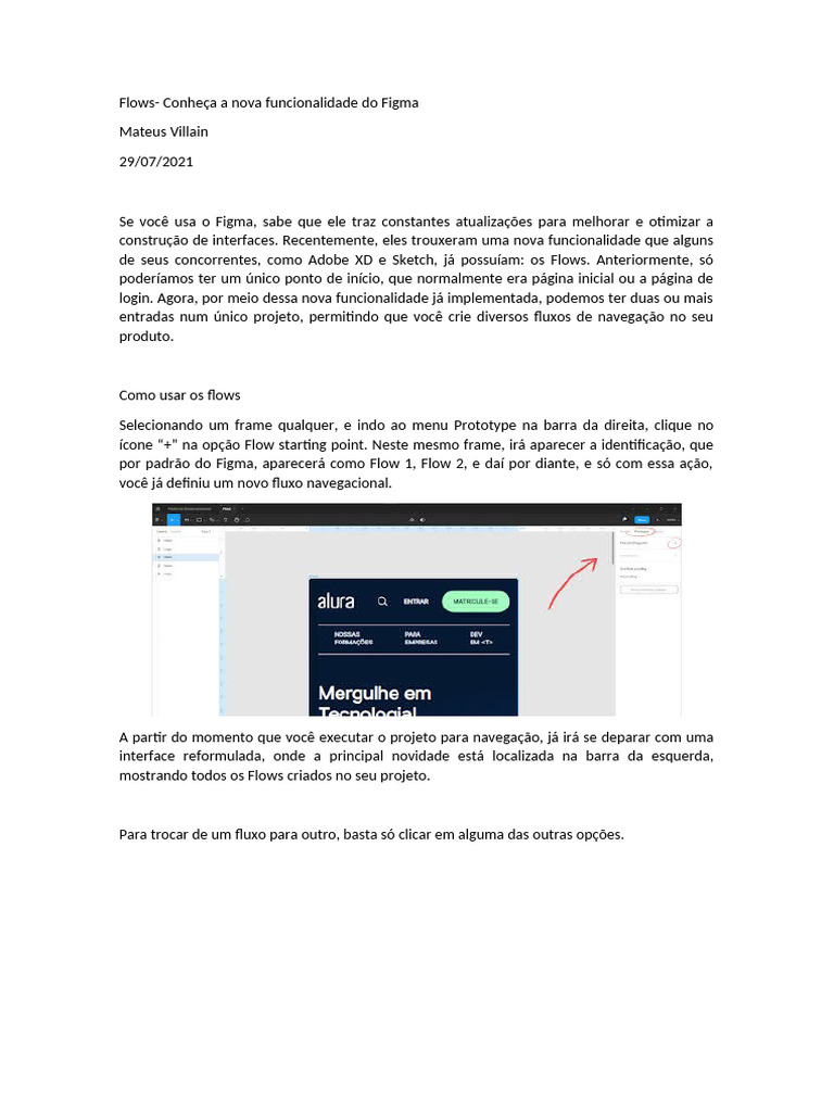 Flows - Conheça A Nova Funcionalidade Do Figma | PDF