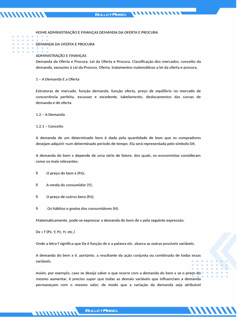 Cálculo Da Procura e Oferta | PDF