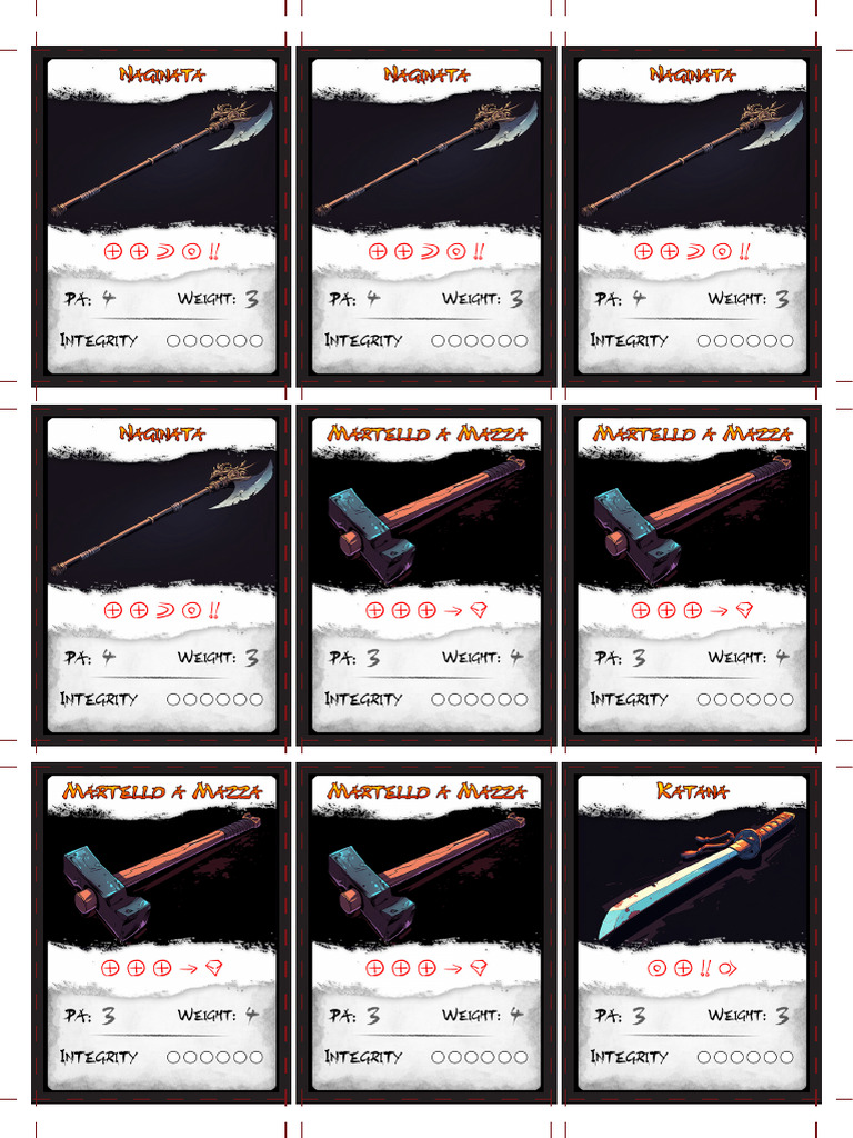 Weapon cards shadow streets pack base 1 0 a4 print and play pdf