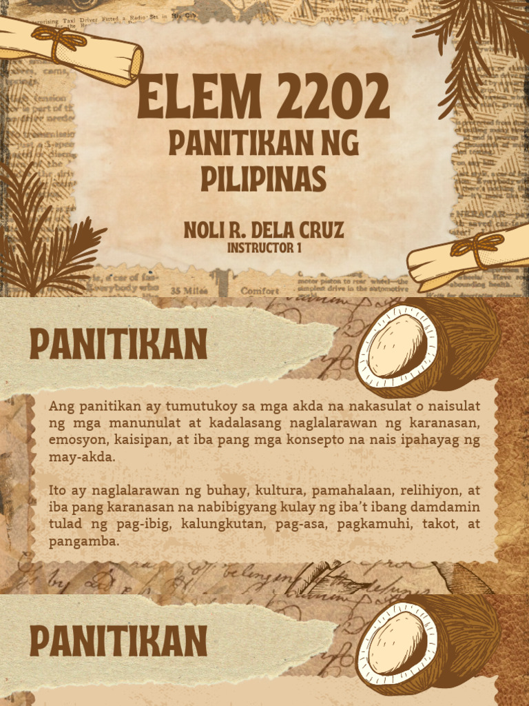 Elem 2202 Panitikan NG Pilipinas | PDF