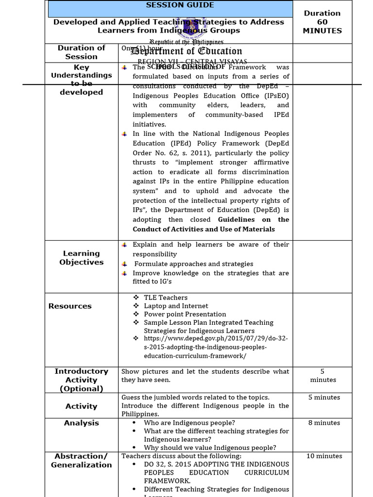 Lac Indigenous Session Guide | PDF