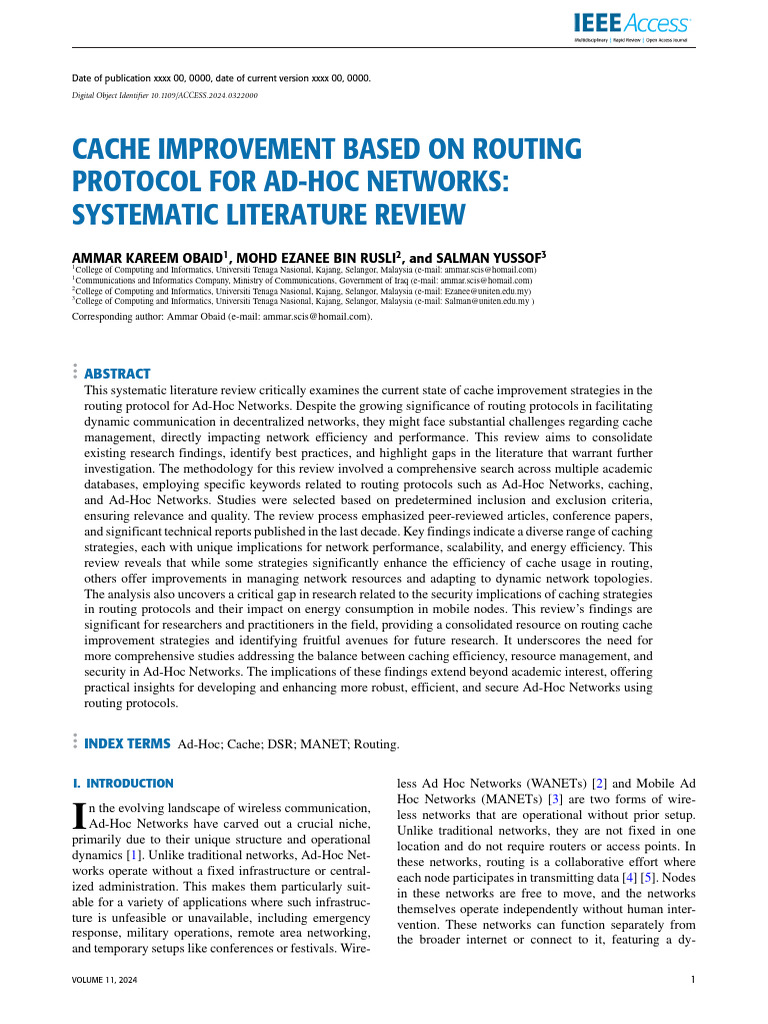 Cache Improvement Based On Routing Protocol For AD | PDF | Wireless Ad ...