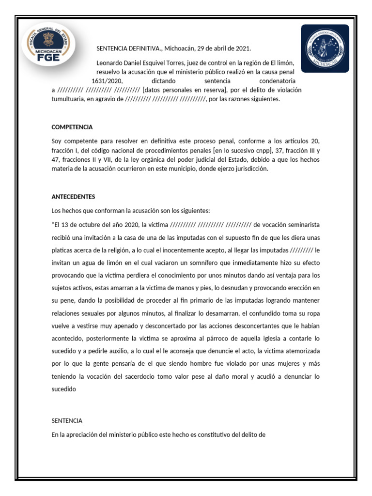 Sentencia Definitiva | PDF