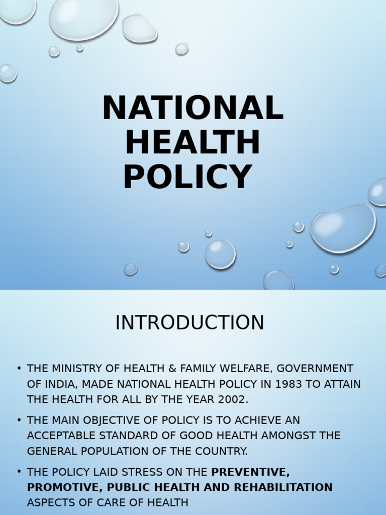 National Health Policy Overview India | PDF | Sustainability | Social ...
