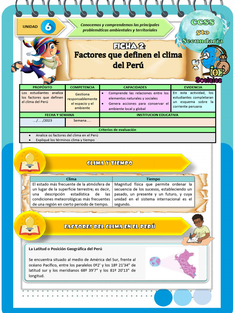 Ficha de Actividad CCSS 5°-Semana 2 Uni 6 | PDF