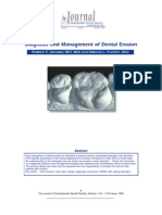 Diagnosis and Management of Dental Erosion: Number 1 Fall Issue, 1999