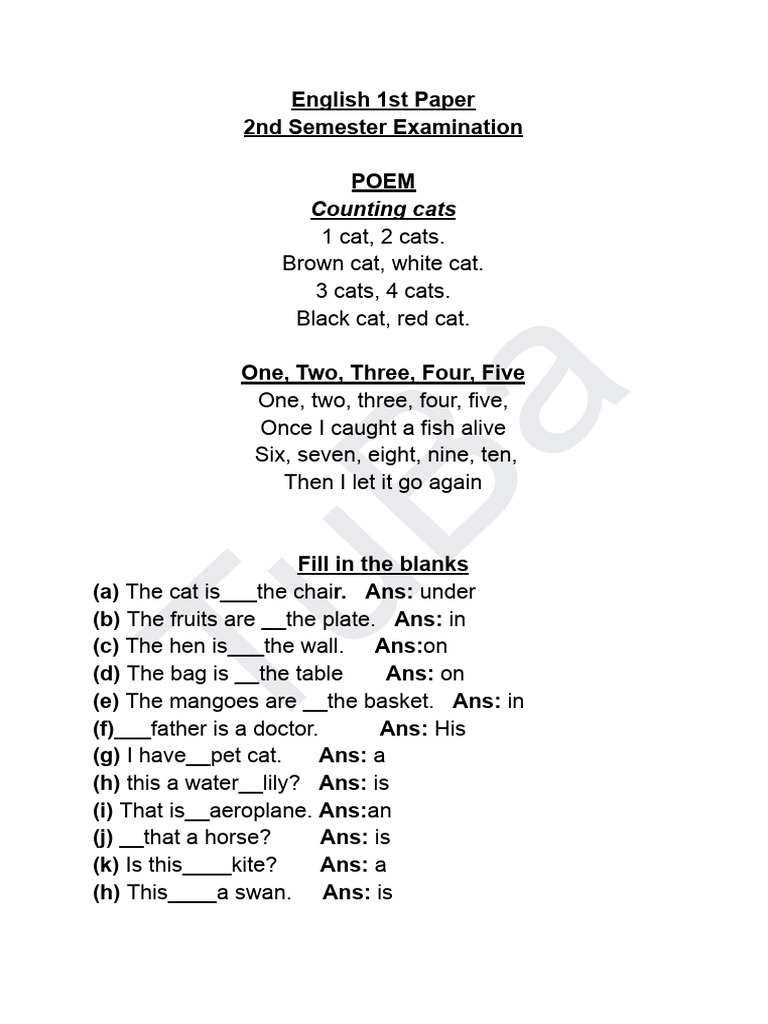 English 1st Paper | PDF
