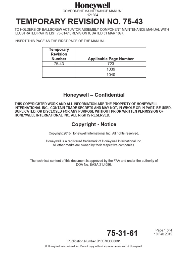 CMM 75-31-61 Rev 8 Mar 1997 TR 75-43 | PDF