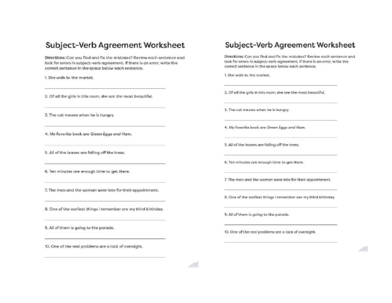 Subject and Verb Agreement | PDF
