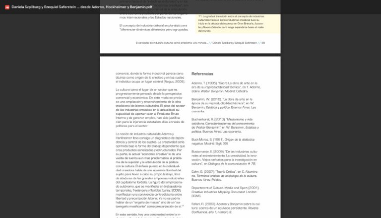 D. Szpilbarg y E. Saferstein - El Concepto Industria Cultural Como ...