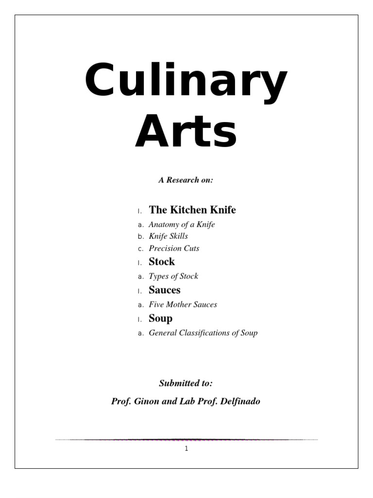 Culinary Arts | PDF