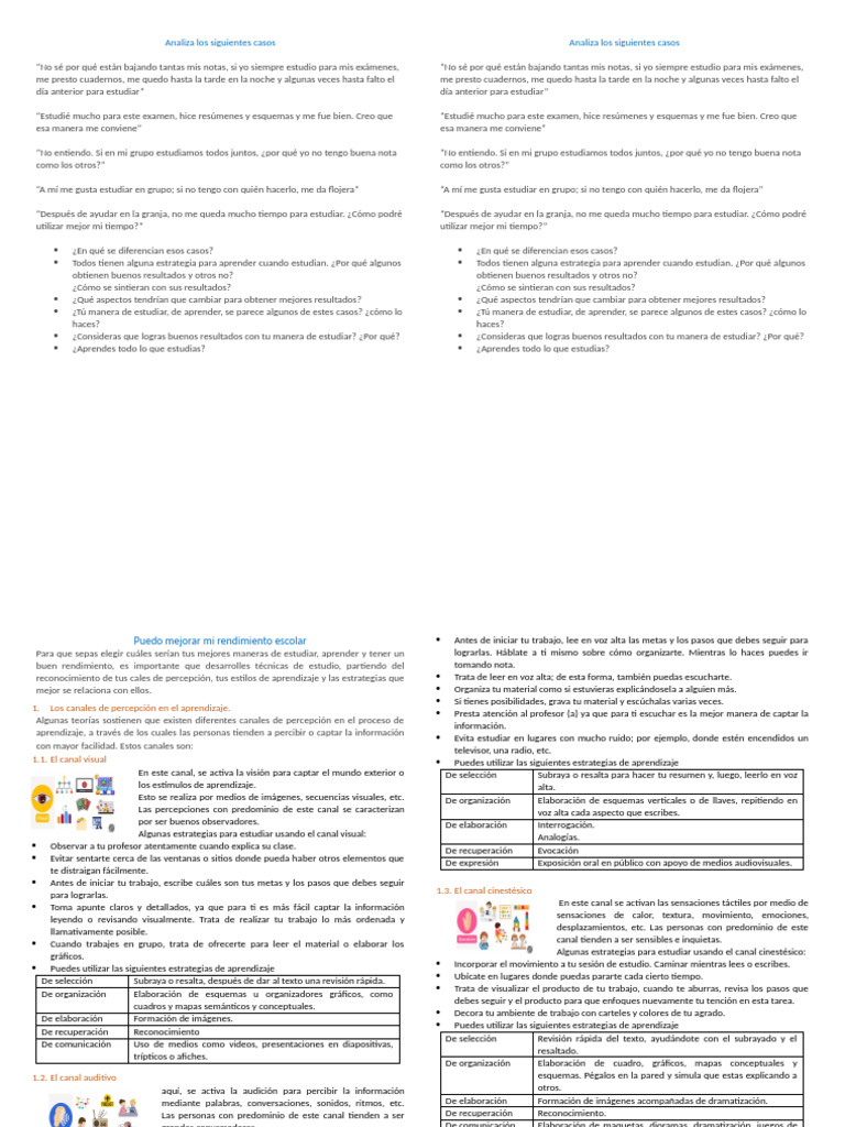 Estrategias para Mejorar el Rendimiento Escolar | PDF | Aprendizaje ...