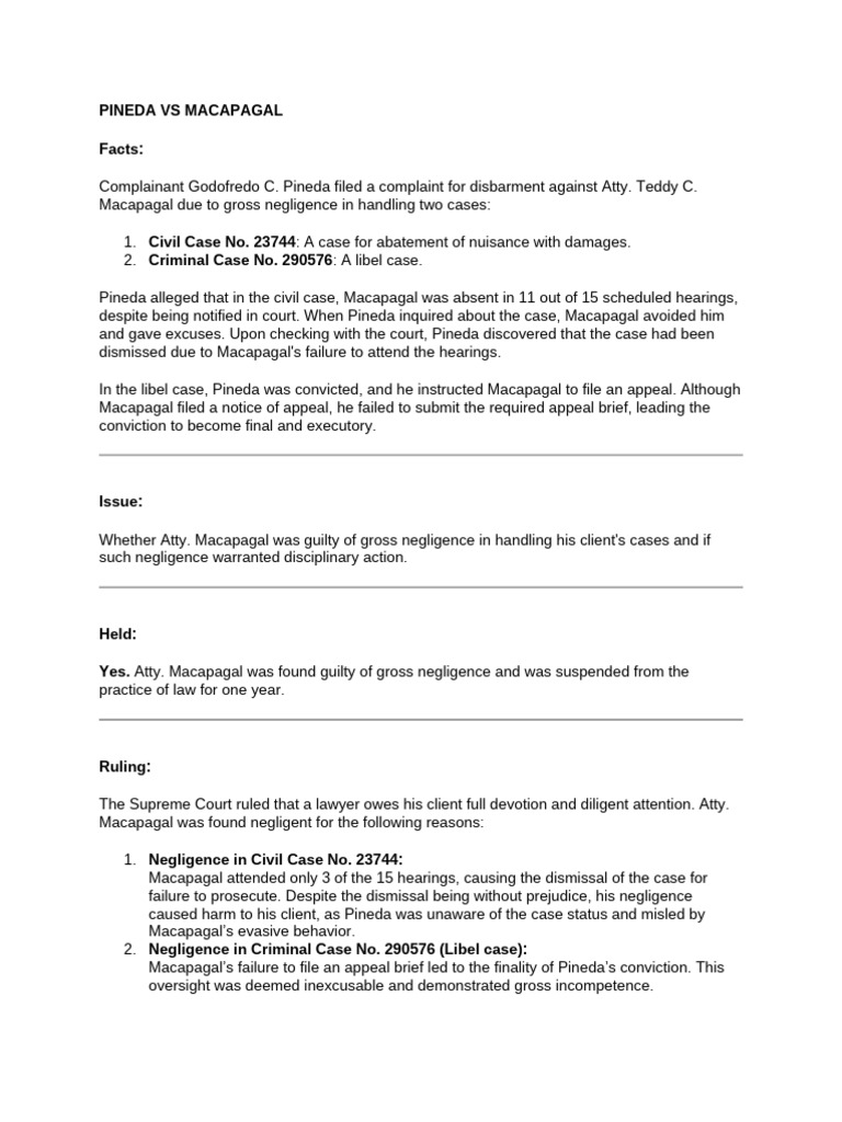 Case digest pineda vs macapagal pdf