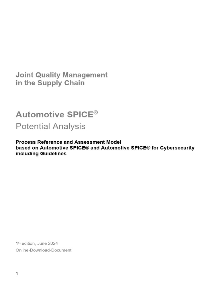 Automotive spice potential analysis pdf