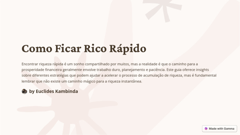 Estratégias para Ficar Rico Rápido | PDF