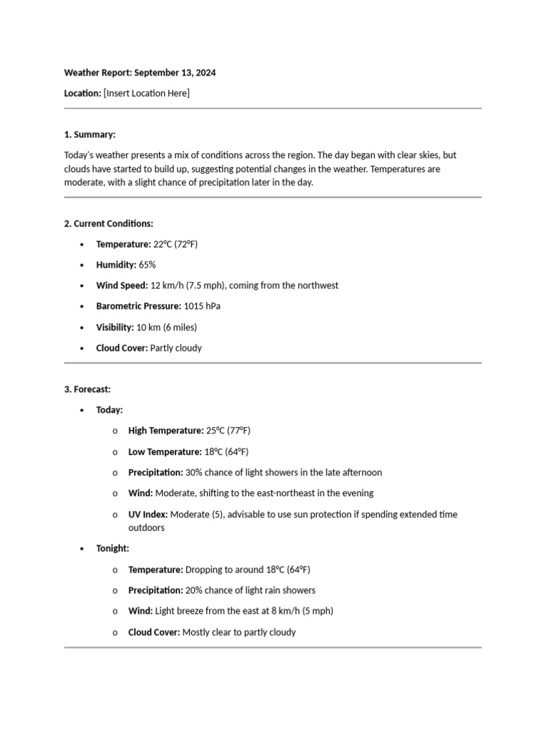 Weather Report | PDF