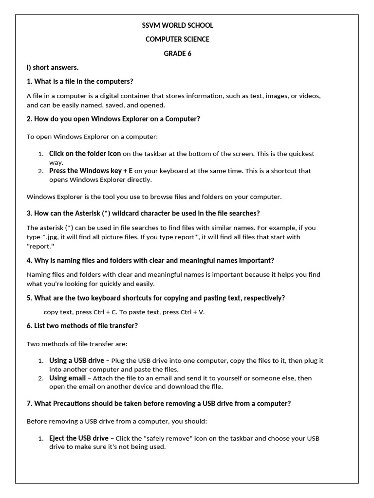 Grade 6 Notes | PDF