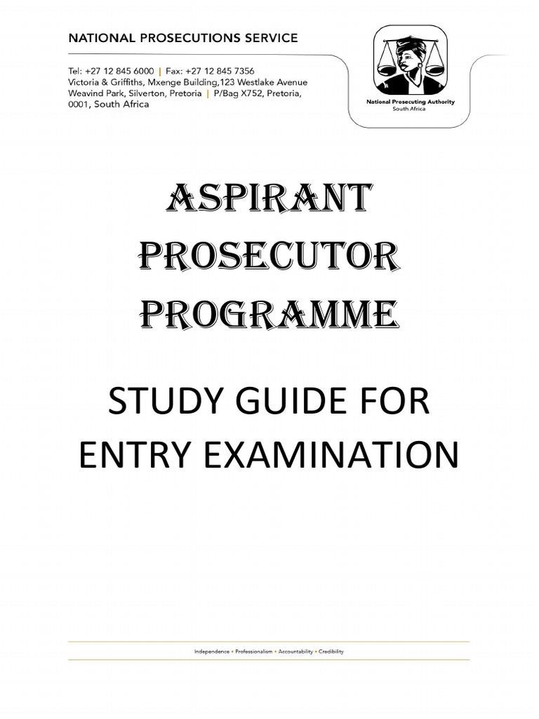 Aspirant Prosecutor Programme - Study Guide - 2024 | PDF