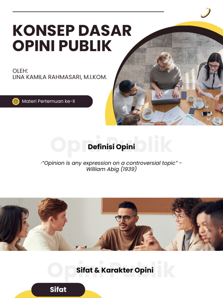 Pertemuan II - Konsep Dasar Opini Publik | PDF