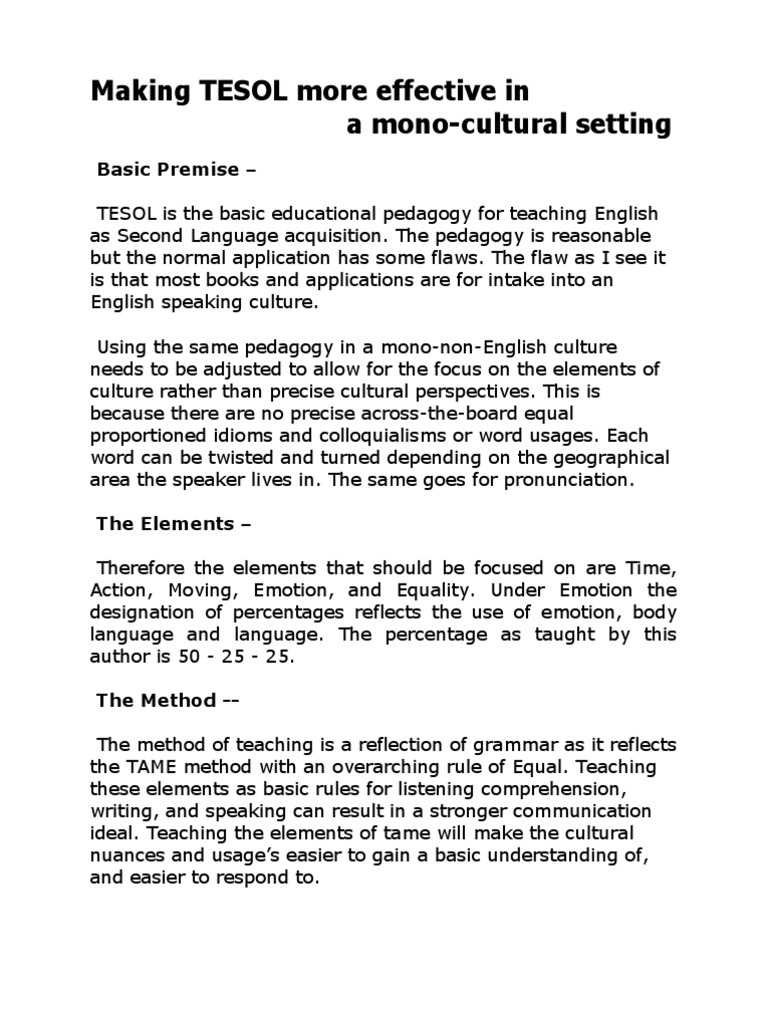 Making TESOL More Effective | PDF | Conversation | English Language