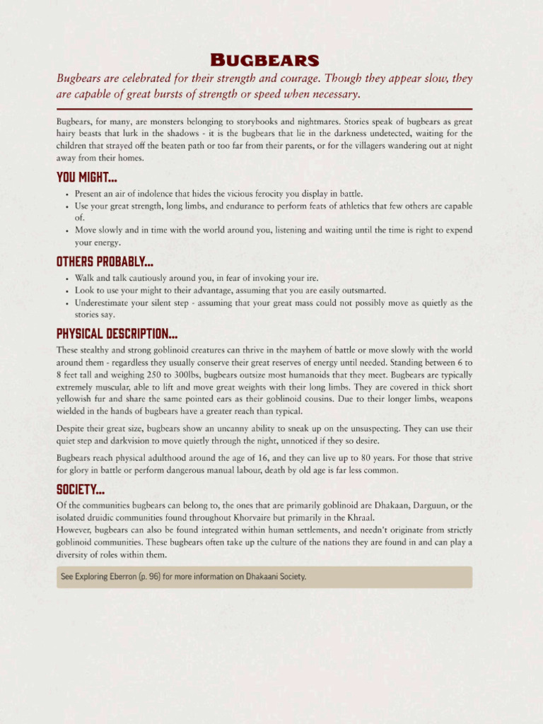 Bugbears | PDF