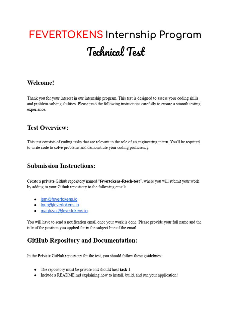 FT Technical Test RN | PDF