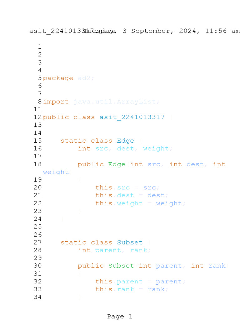 Asit - 2241013317.java Tuesday, 3 September, 2024, 11:56 Am 1 2 3 4 5 6 ...