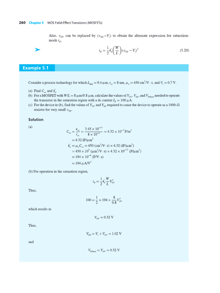 Mosfet Math | PDF