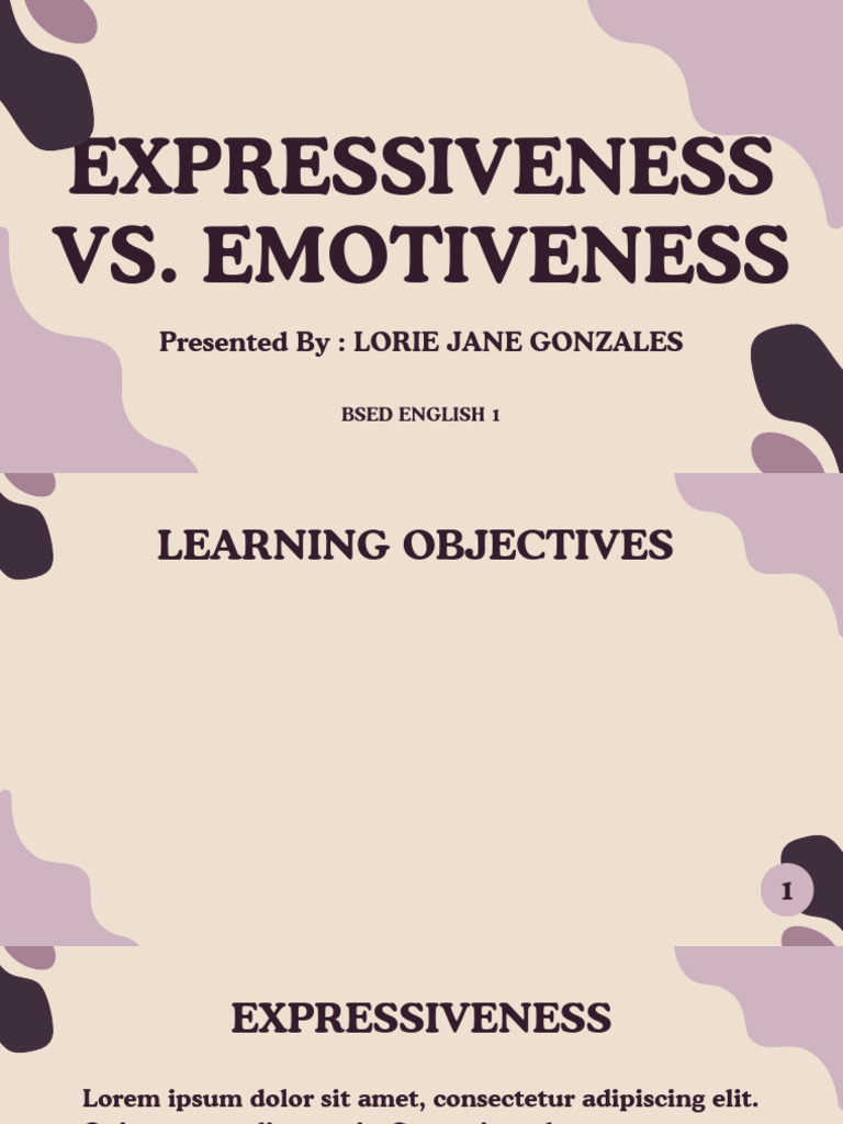 Expressiveness vs. Emotiveness Analysis | PDF | Methodology ...