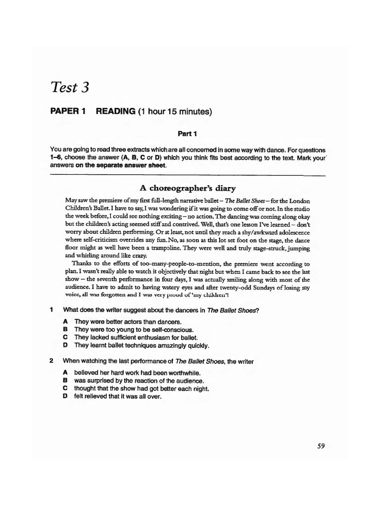 CAE Testbook 1 Test 3 (2008) | PDF