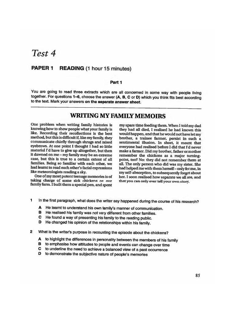 CAE Testbook 1 Test 4 (2008) | PDF