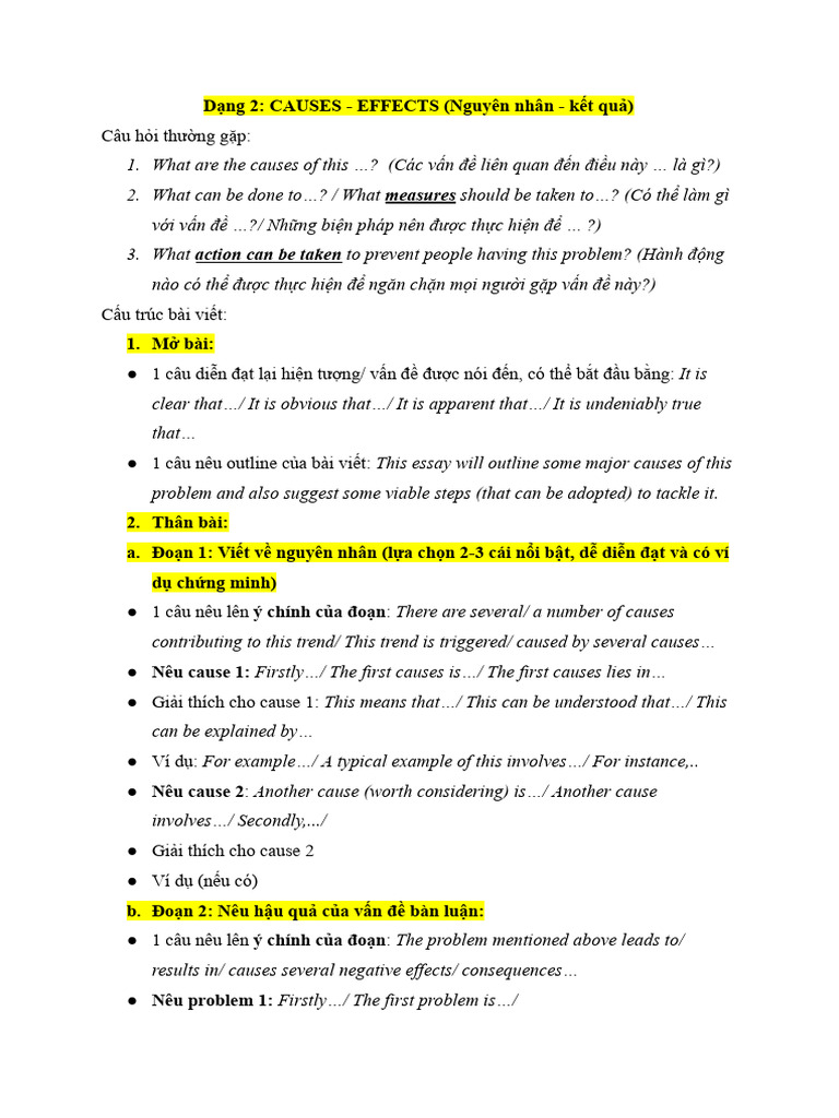 Causes - Effects | PDF
