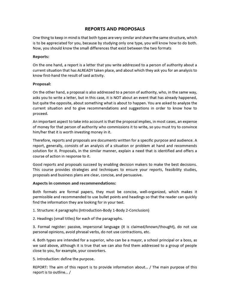 Reports and Proposals b1 | PDF