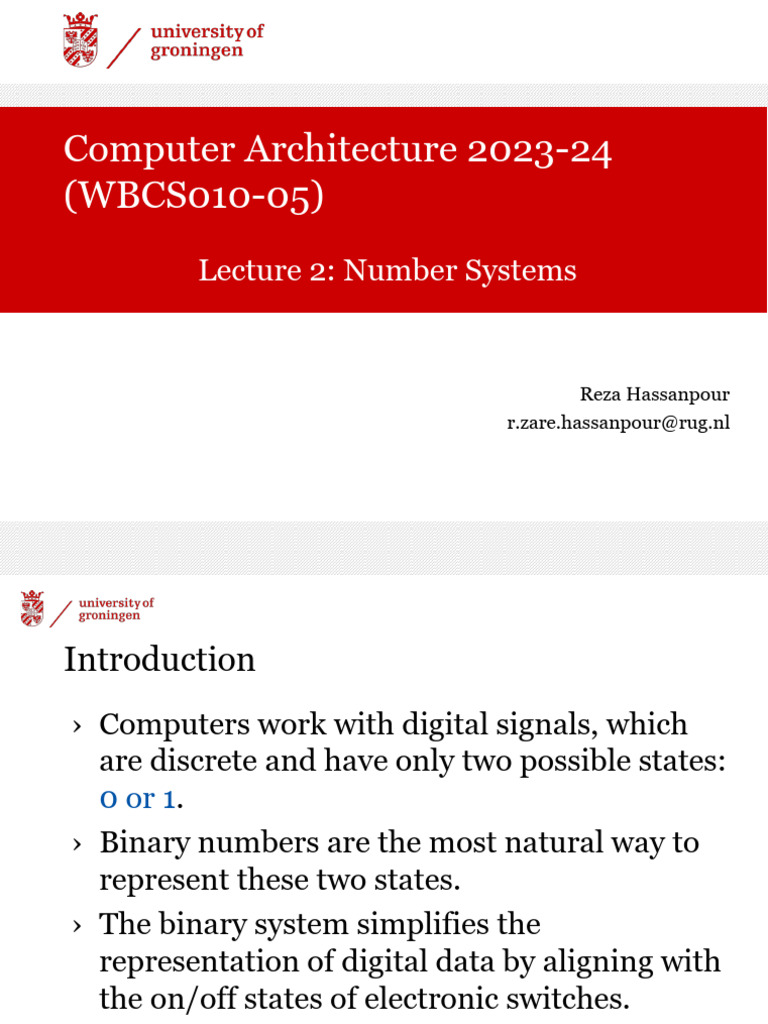 Number Systems in Computer Architecture | PDF | Character Encoding ...