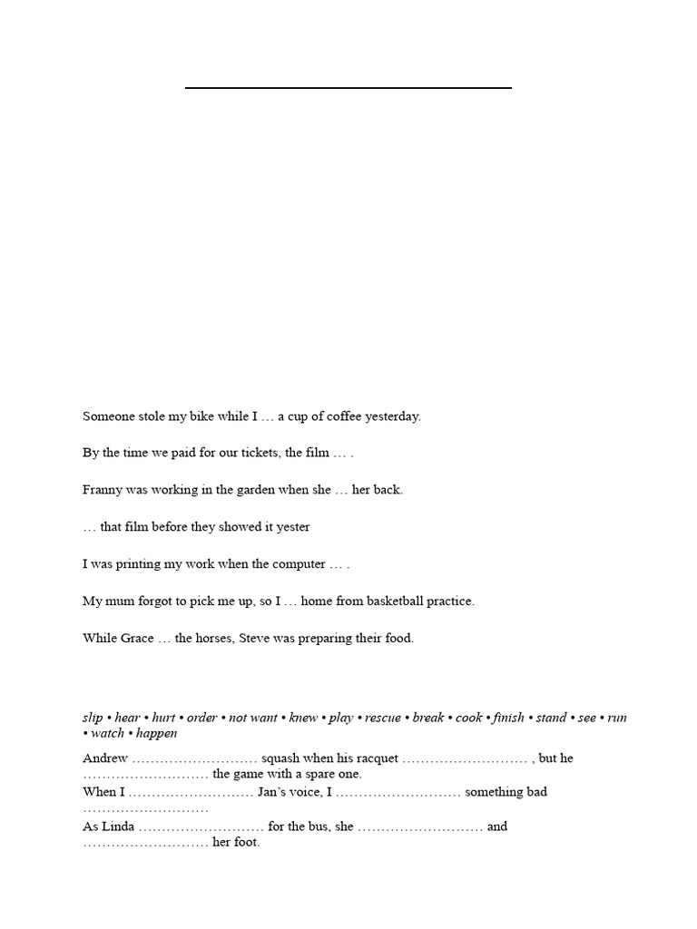 PAST SIMPLE PAST CONTINUOUS PAST PERFECT EXERCISES PDF WITH KEY intelligence overview